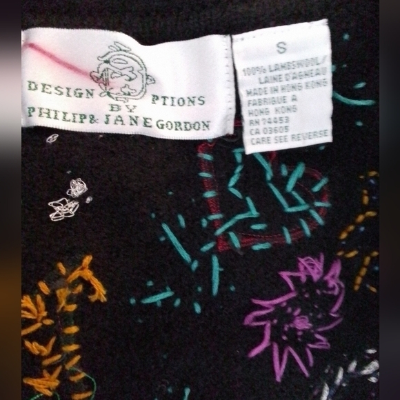 NWT Design Options Philip & Jane Gordon PAISLEY Cardigan WOOL Sweater Womens SM - Picture 6 of 6